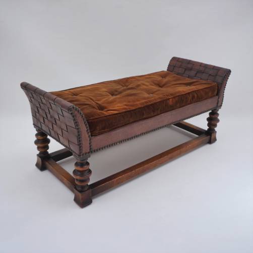 Arthur Simpson Kendal Arts & Crafts window seat stool, 1900`s, English